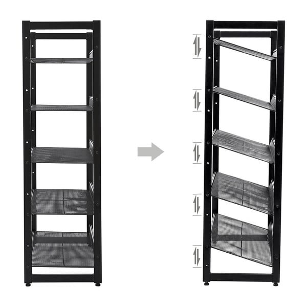 Melns metāla plaukts 15 apavu pāriem Songmics-image-2