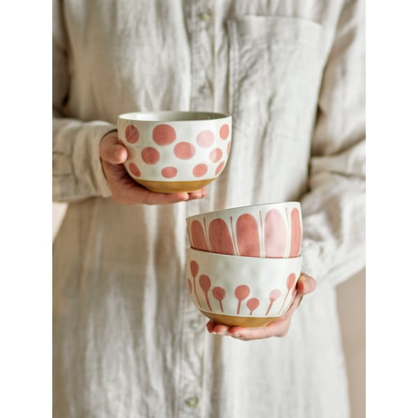 Lašrozā/krēmkrāsas akmensmasas bļodiņas (3 gab.) 500 ml Linora – Bloomingville-image-1