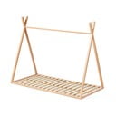 Dabīga toņa dižskābarža masīvkoka bērnu gulta mājas formā ar redelēm 90x190 cm Maralis – Kave Home