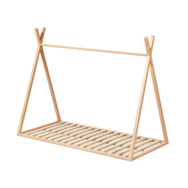 Dabīga toņa dižskābarža masīvkoka bērnu gulta mājas formā ar redelēm 90x190 cm Maralis – Kave Home