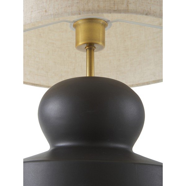 Melni bēša keramikas galda lampa Westwing Collection Georgina, augstums 52 cm-image-2
