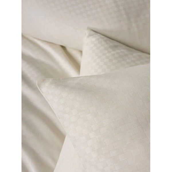 Bēša vienguļamā gultas veļa no ranforce kokvilnas 140x200 cm Checkered – Mila Home Luxury-image-2