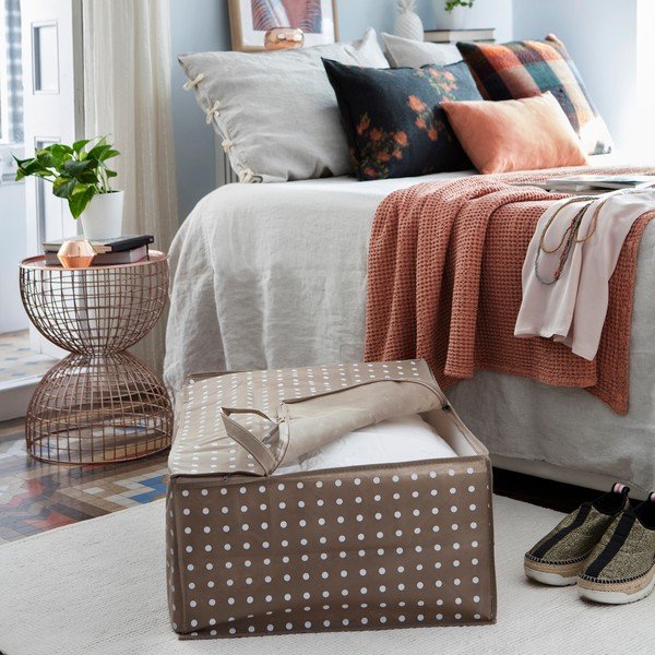 Bēša uzglabāšanas kaste Compactor Dots, 50 x 70 cm-image-1