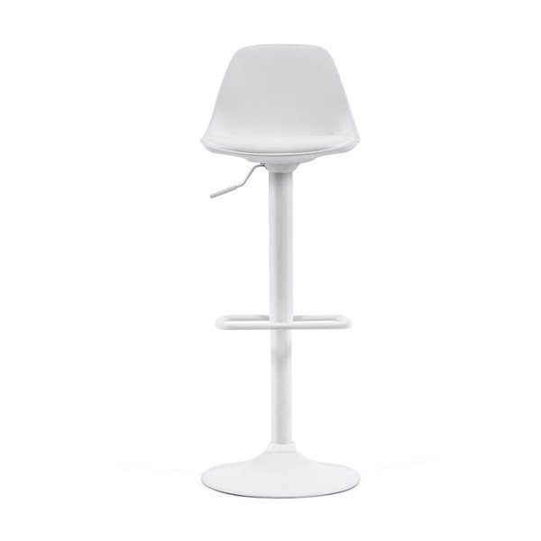 Matēti balts mākslīgās ādas bāra krēsls ar regulējamu augstumu (sēdekļa augstums 60 cm) Orlando-T – Kave Home-image-4