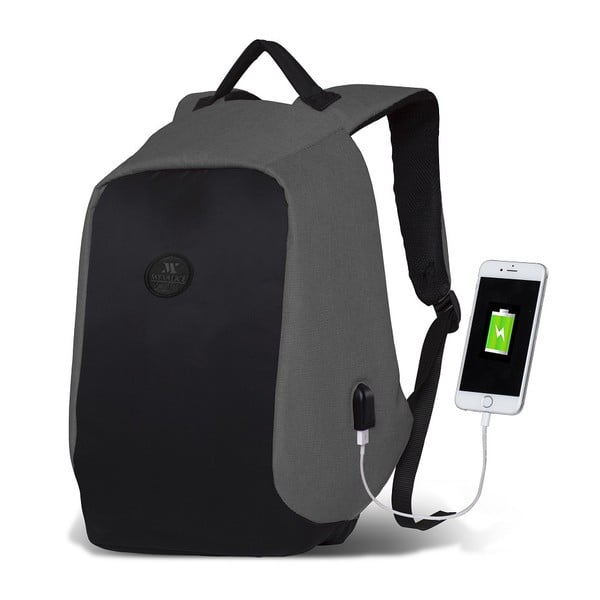 Melna/pelēka mugursoma ar USB portu My Valice SECRET Smart Bag