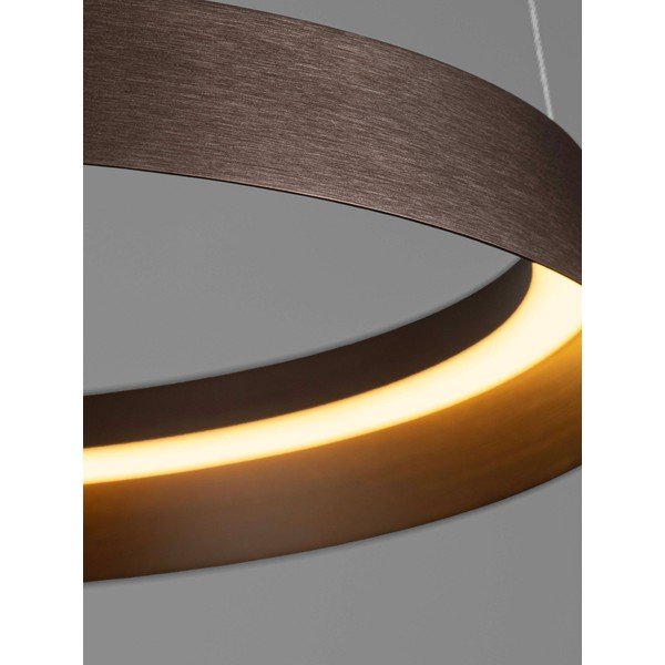 Brūna alumīnija LED piekaramā lampa ar regulējamu spilgtumu ar akrila stikla abažūru ø 45 cm Ormi – Nova Luce-image-2
