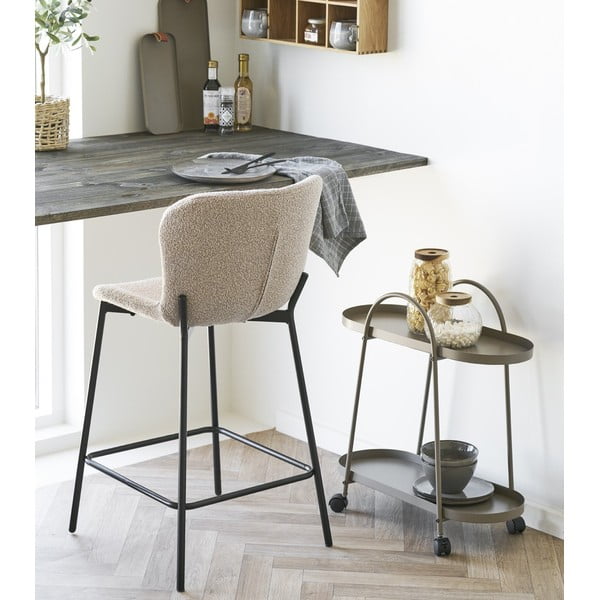 Bēšs polsterēts bāra krēsls (sēdekļa augstums 65 cm) Maceda – House Nordic-image-1