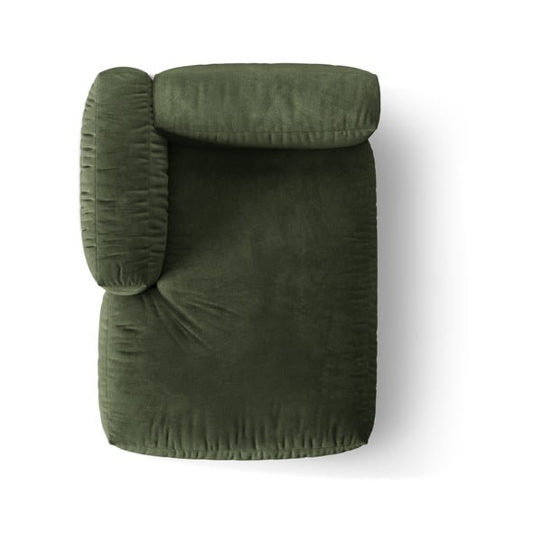 Zaļa samta modulārā dīvāna daļa (ar kreiso stūri) Martina – Micadoni -image-3