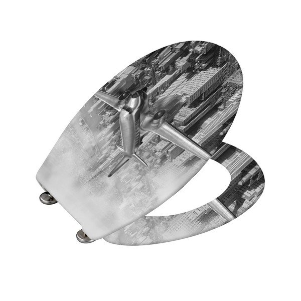 Tualetes poda sēdeklis ar vieglu aizvēršanu Wenko Old Time Plane, 45 x 37,5 cm-image-2