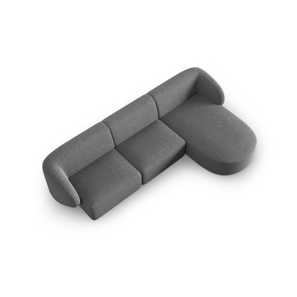 Pelēks stūra dīvāns no šenila auduma (ar labo stūri/ar zvilni) Paolo – Milo Casa-image-2