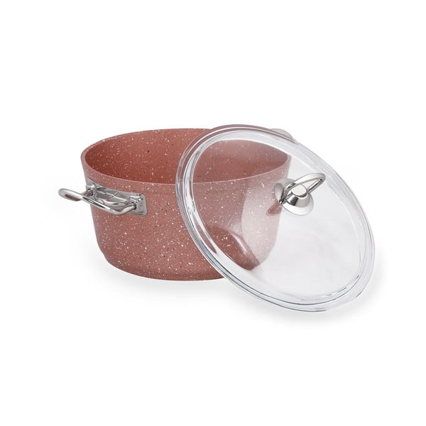 Rozā alumīnija katls ar vāku Güral Porselen Classic, ø 22 cm-image-3