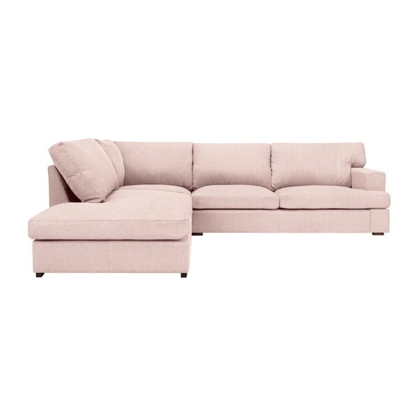 Gaiši rozā stūra dīvāns Windsor & Co Sofas Daphne, kreisais stūris