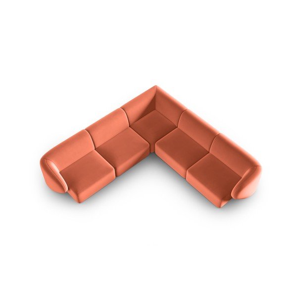 Rozā samta stūra dīvāns Paolo – Milo Casa-image-1