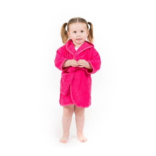 Tumši rozā kokvilnas bērnu halāts 1–2 gadiem – Tiseco Home Studio-image-2