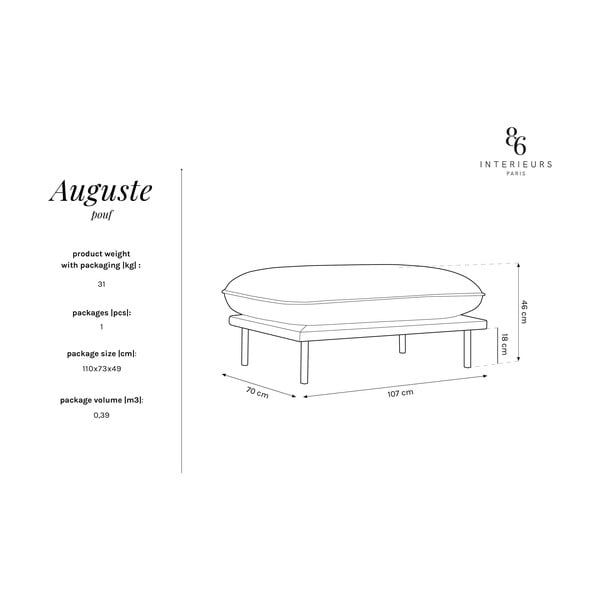 Bēšs samta pufs Auguste – Interieurs 86-image-4