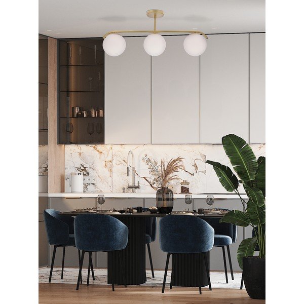 Balta/zelta krāsas griestu lampa ar stikla abažūru 15x69 cm Amadeo – Candellux Lighting-image-1