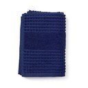 Tumši zils frotē dvielis no organiskās kokvilnas  50x100 cm Check – JUNA