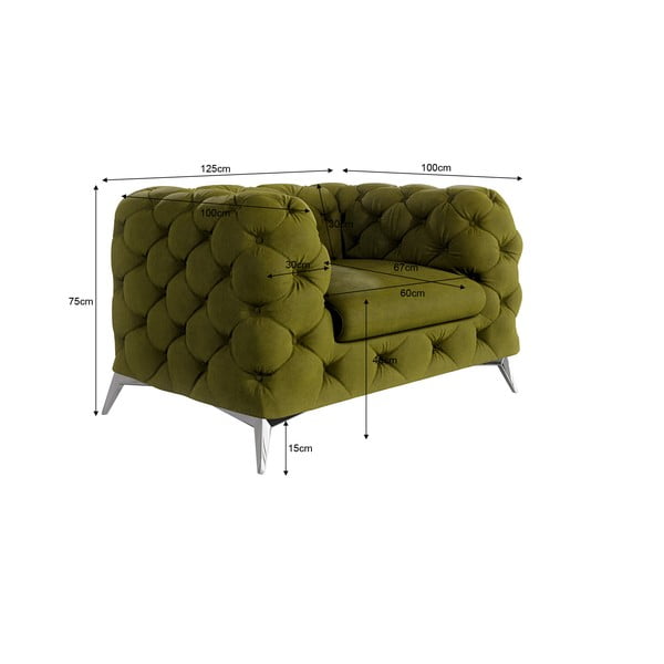 Zaļš samta atpūtas krēsls Chelsea – Ropez-image-3