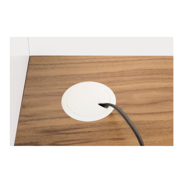 Balts darba galds ar riekstkoka detaļām TemaHome Volga-image-4