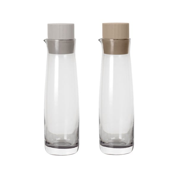 2 etiķa un eļļas pudeļu komplekts ar krēmkrāsas silikona vāciņu Blomus