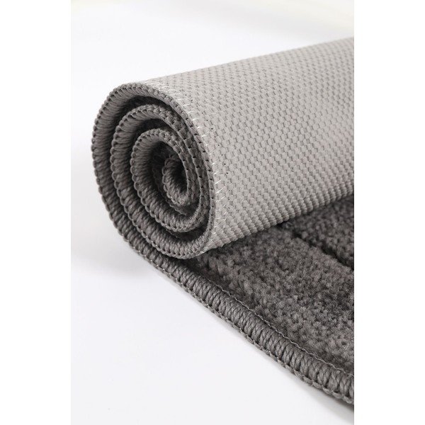 Antracīta pelēki vannas istabas paklājiņi (2 gab.) 50x80 cm Kareli – Foutastic-image-4