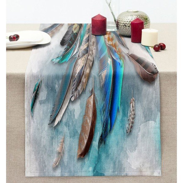 Galda celiņš 40x130 cm Blue Feather – Mila Home-image-1