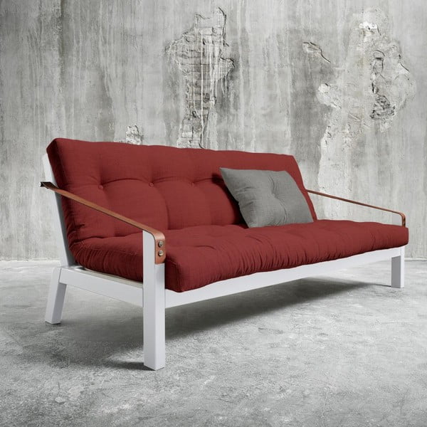 Dīvāns gulta Karup Poetry White/Passion Red/Granite Grey