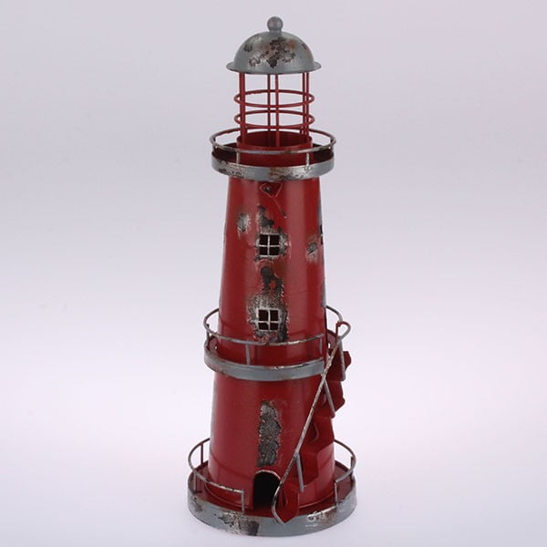 Metāla piekaramais svečturis Red Lighthouse, 32 cm