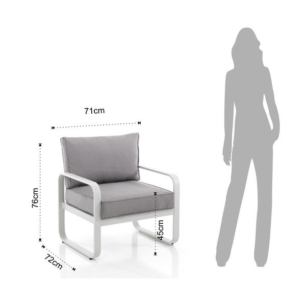 Gaiši pelēks metāla dārza atpūtas krēsls Ischia – Tomasucci-image-4
