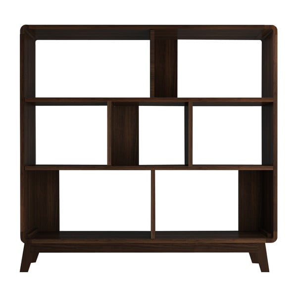 Grāmatu plaukts ar riekstkoka imitāciju 122x126 cm Cassie – Støraa-image-2