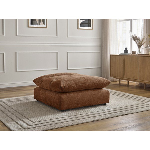 Oranžs kāju soliņš no šenila auduma Neil – Bobochic Paris-image-1