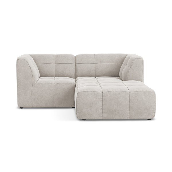 Bēšs samta stūra dīvāns (ar labo stūri/ar zvilni) Aloha – Makamii