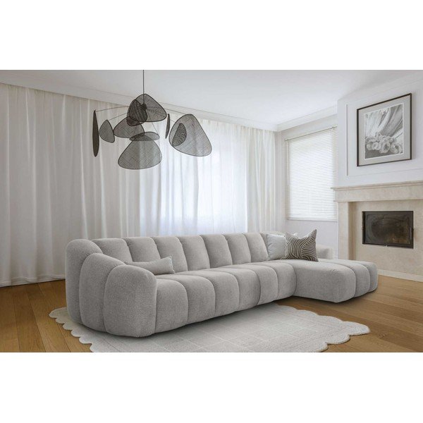 Gaiši pelēks stūra dīvāns (ar labo stūri/ar zvilni) Shell – Miuform-image-1