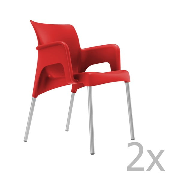 2 sarkanu dārza krēslu komplekts Resol Sun