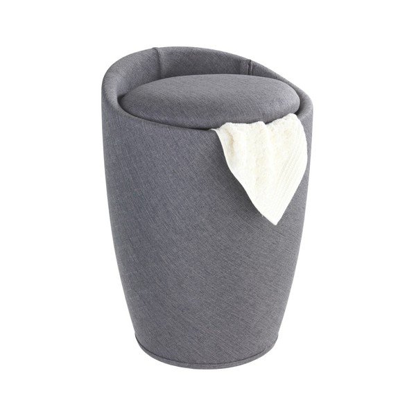 Pelēks veļas grozs un taburete Wenko Linen Look, 20 l-image-1