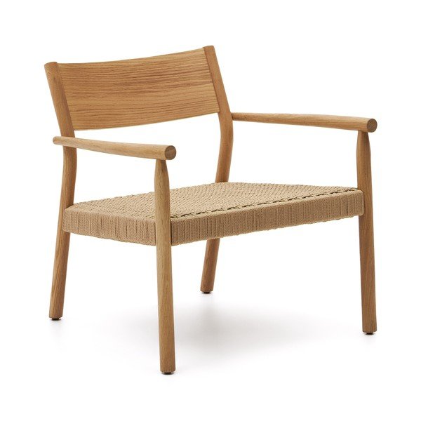 Gaiša dabīga toņa austs atpūtas krēsls Yalia – Kave Home