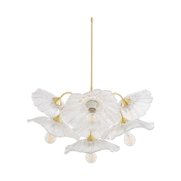 Zelta krāsas stikla piekaramā lampa ar regulējamu spilgtumu ø 70 cm Nugget – Jotex