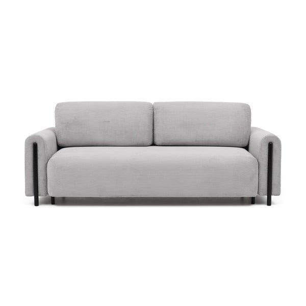 Gaiši pelēks velveta salokāms/ar uzglabāšanas vietu dīvāns 244 cm Arcadova – ELTAP