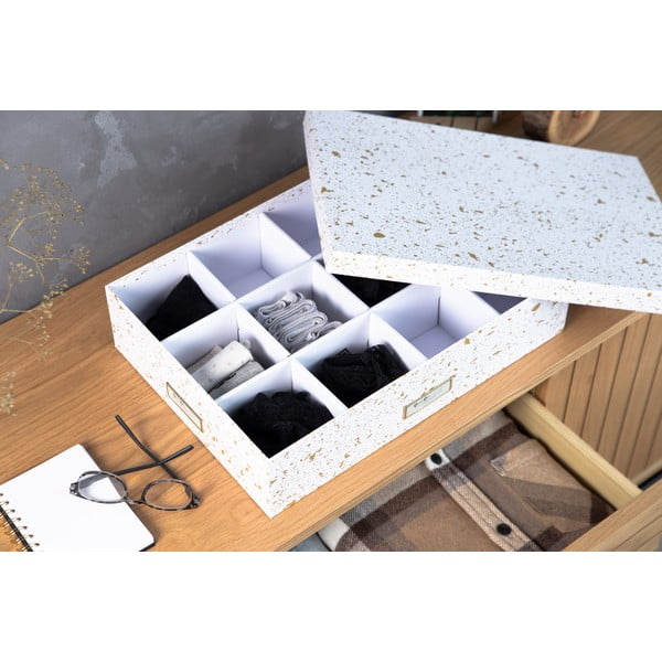 Zelta un balta uzglabāšanas kaste ar nodalījumiem Bigso Box of Sweden Jakob-image-1
