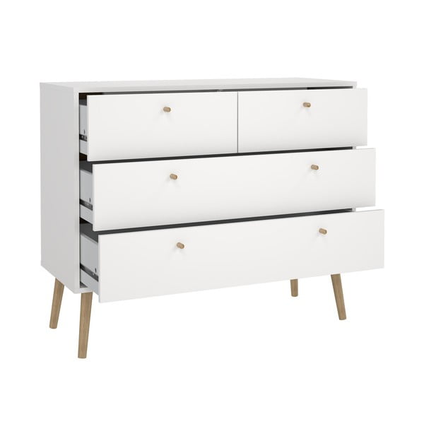 Balta zema kumode 99x82 cm Bodo – Tvilum-image-4