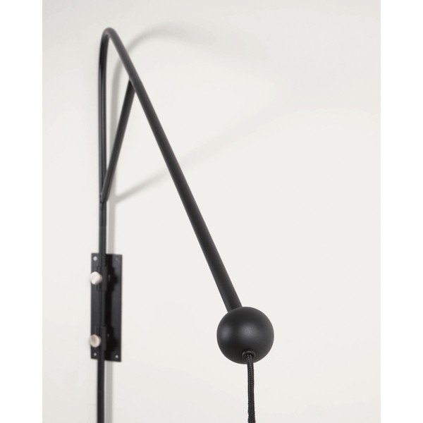 Melna sienas lampa ø 30 cm Eleazar – Kave Home-image-3