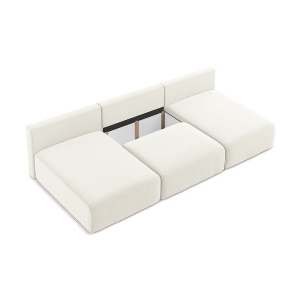Krēmkrāsas samta salokāms (U veida) stūra dīvāns ar uzglabāšanas vietu Kalena – Makamii-image-4