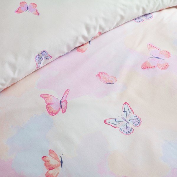 Rozā vienguļamā bērnu gultas veļa 135x200 cm Ombre Butterflies – Catherine Lansfield-image-4