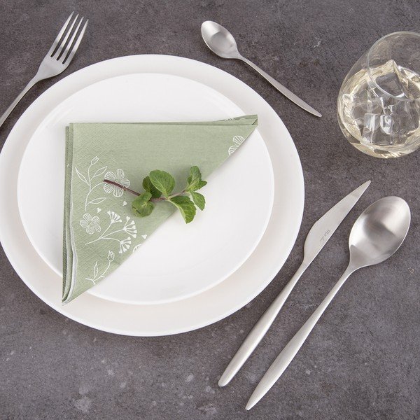 Sudraba krāsas nerūsējošā tērauda galda piederumi (24 gab.) – Orion-image-2