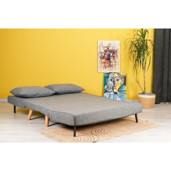 Pelēks izvelkamais dīvāns 120 cm Folde – Artie-image-3
