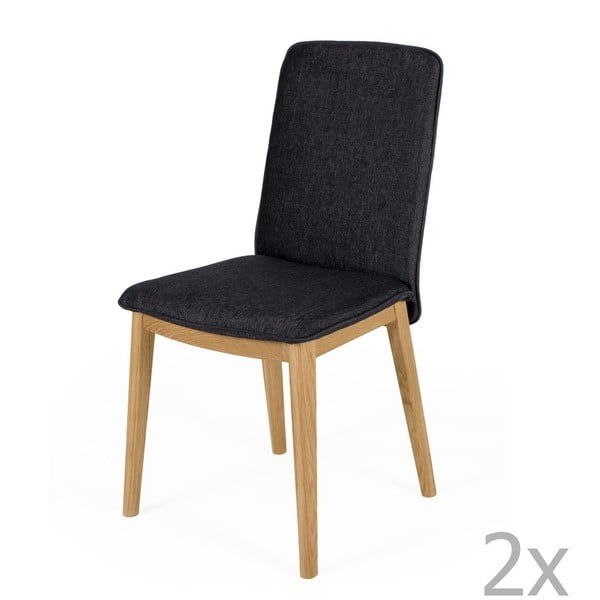 2 ēdamistabas krēslu komplekts ar ozolkoka pamatni Woodman Adra Dark Lighter Half
