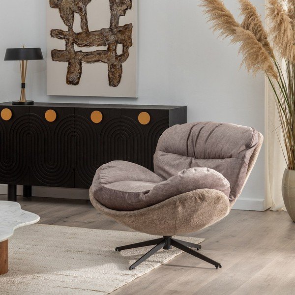 Bēšs samta atpūtas krēsls Comfo – Ixia-image-4
