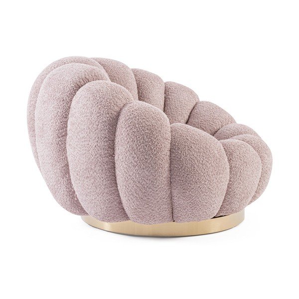 Rozā grozāms atpūtas krēsls no buklē auduma Florel – Bizzotto-image-3
