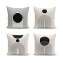 Melnas/smilškrāsas spilvendrānas (4 gab.) 43x43 cm – Minimalist Cushion Covers