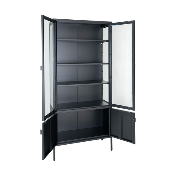 Melna metāla vitrīna 80x180 cm Brisbane – House Nordic-image-3